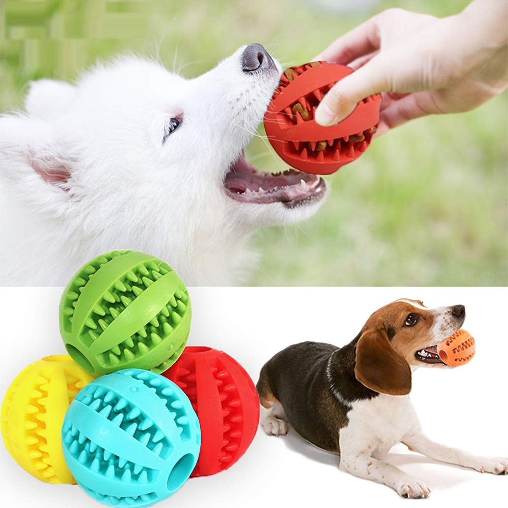 Pelota para Perros,Bola de Limpieza de Dientes Juguetes para Perros  Mascotas Pelota de Goma Elástica,Bolas Juguetes Interactivos para Morder  Perro - Por el perro