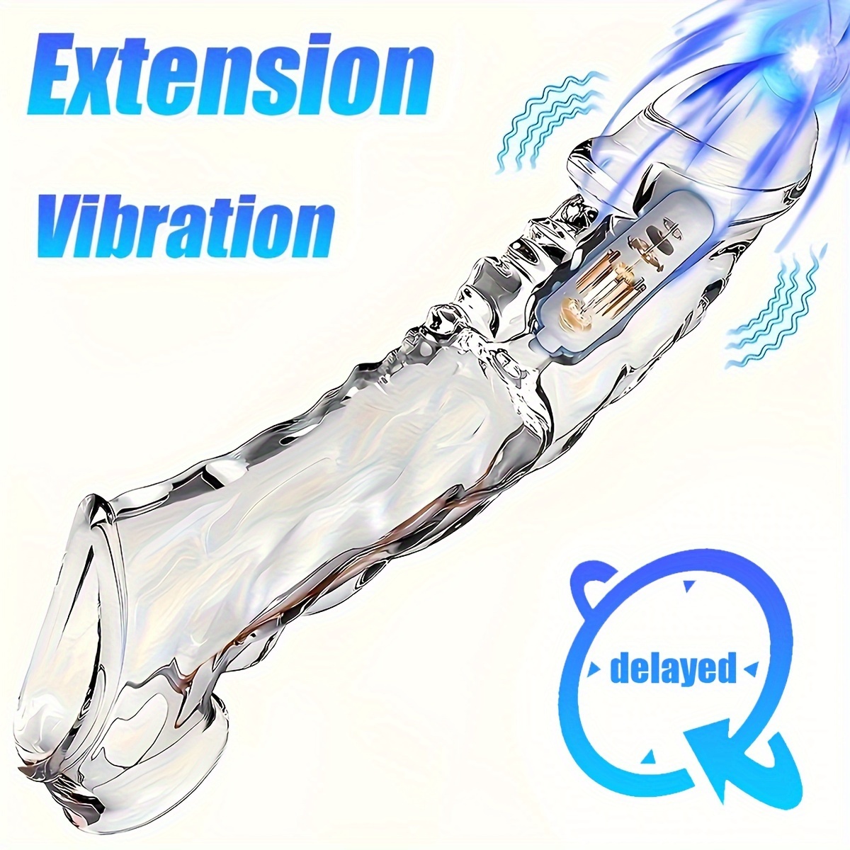 1pc Large Reusable Condom with Vibrator Ring, 3.6 Inches (About 9 Cm) Clear Condom Cock Ring Super Soft And for Couples Vibrating Dildos, for Men Sex Toys Dildo Vibrators Sex Toy