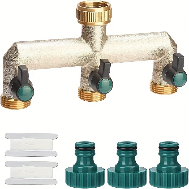 EJ.life répartiteur de robinet Séparateur de tuyau en laiton 2 voies  connecteur de tuyau d'eau anticorrosion résistant aux fuites