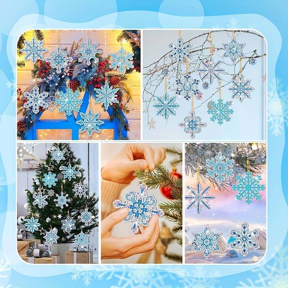  20 Pcs Snowflake Christmas Diamond Painting Keychains Double  Sided DIY Diamond Art Painting Hanging Ornaments Winter 5d Diamond Painting  Hanging Kits Decor for Adults Holiday Party Supplies Craft