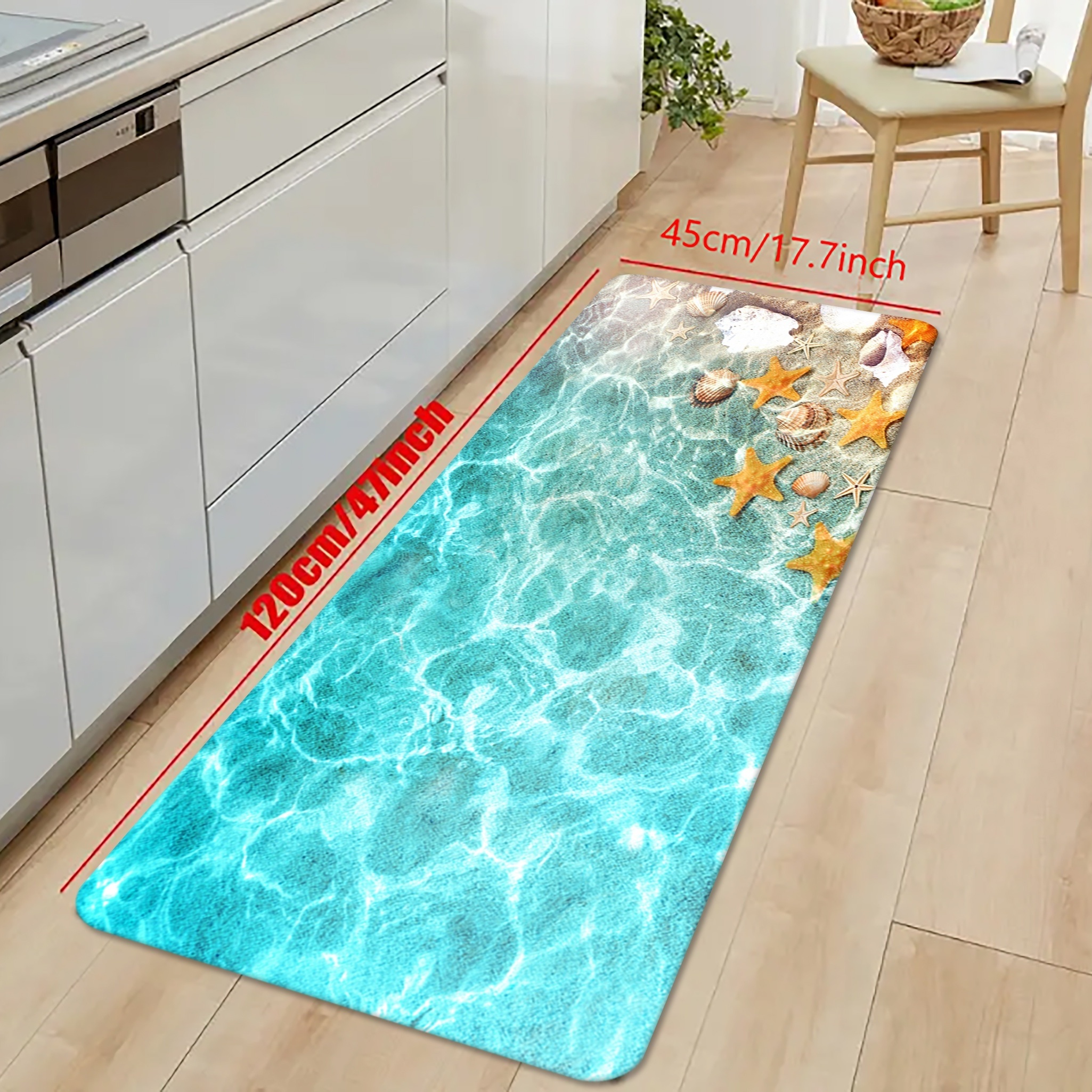 Starfish Print Floor Mat Suitable For Kitchen Living Room - Temu