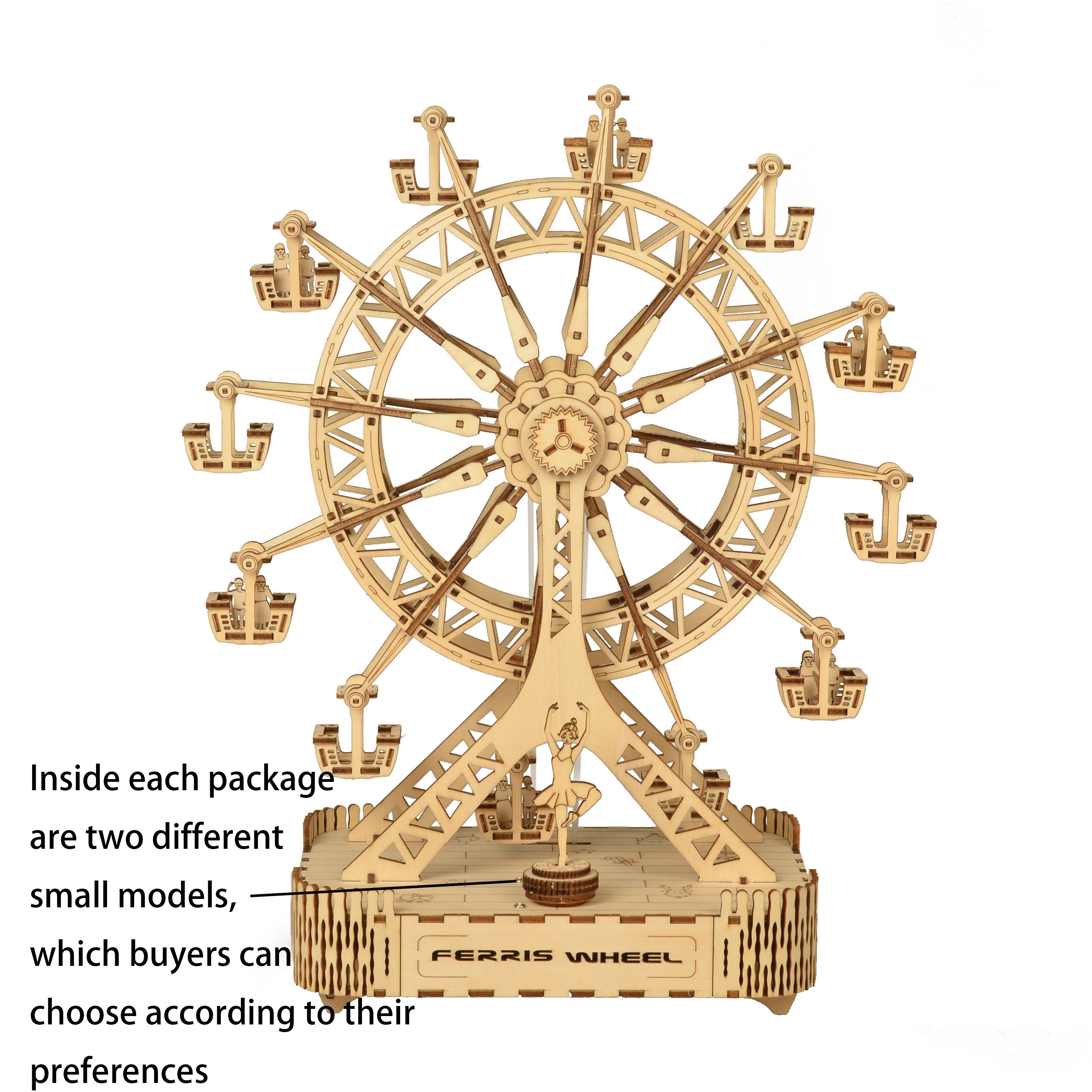 3D Wooden Puzzles For Adults Ferris Wheel Music Box Built-in LED Wooden  Crafts, (325 Pcs).Large Wooden Musical Ferris Wheel Puzzle.