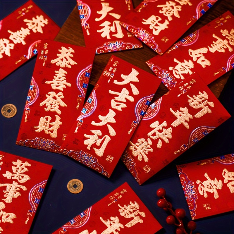 Lucky Red Envelopes Packets 2024 Chinese New Year Money - Temu