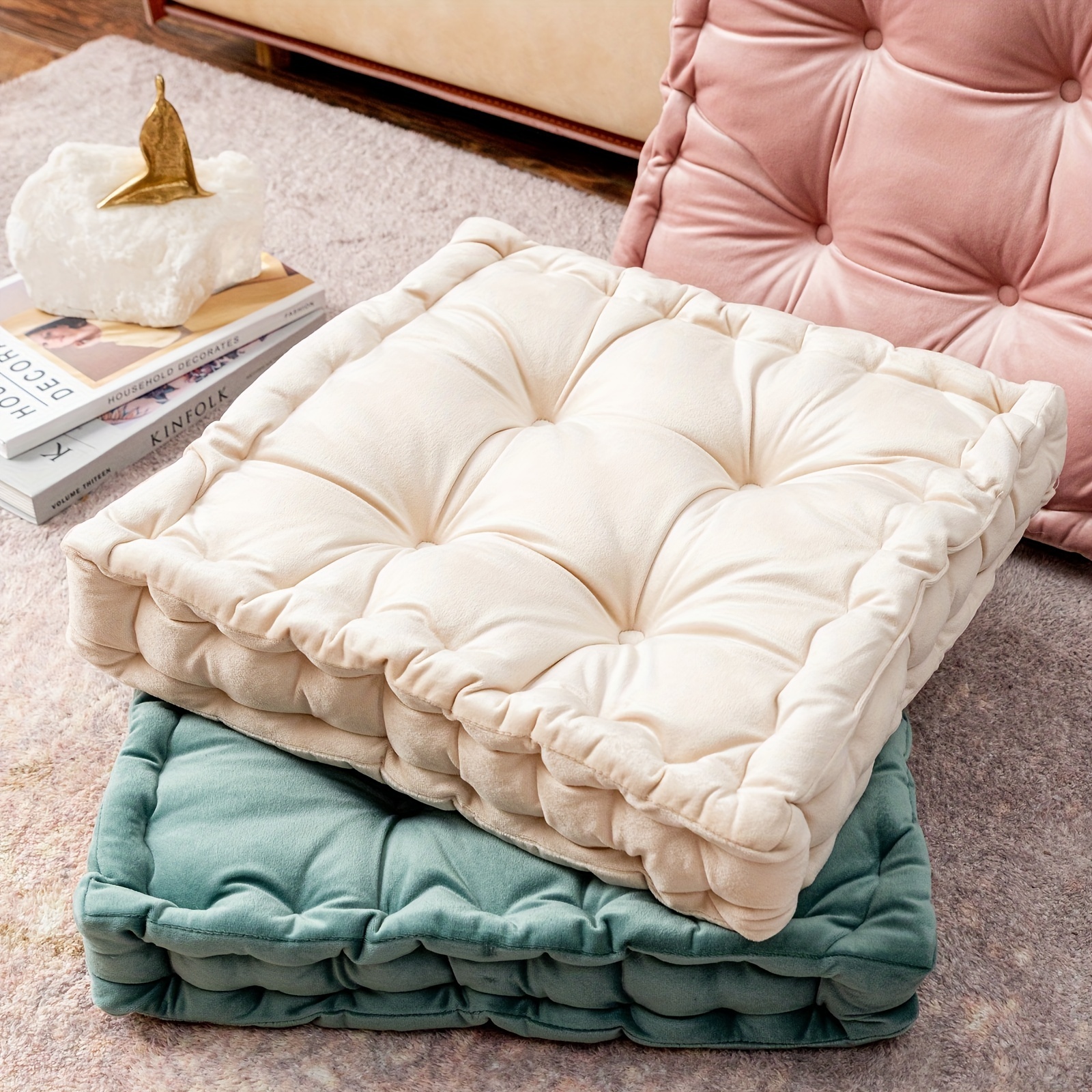 Retro Cotton Square Cushion Chair Cushion Floor Pillow - Temu