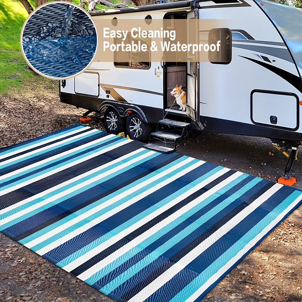 Outdoor Patio Rug Waterproof Camping - 5x8 ft Black Rugs Carpet, Plastic  Straw Area for Patios Clearance, Camping, Porch, Deck, Rv, Camper, Balcony