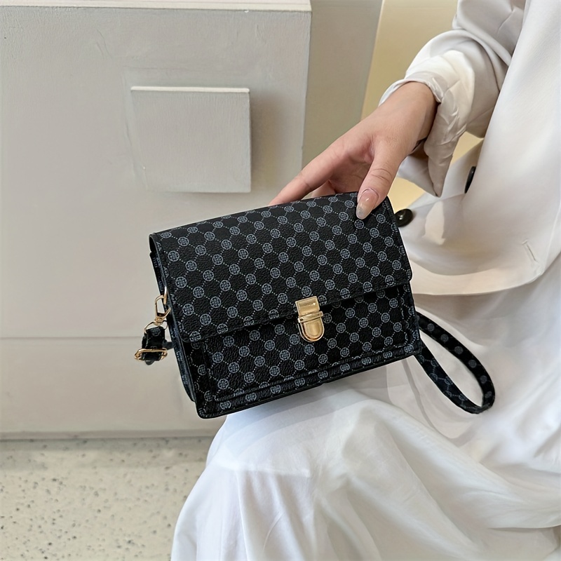 Classic Vintage Small Crossbody [urse, Geometric Pattern Shoulder Bag,  Women's Pu Leather Bag - Temu