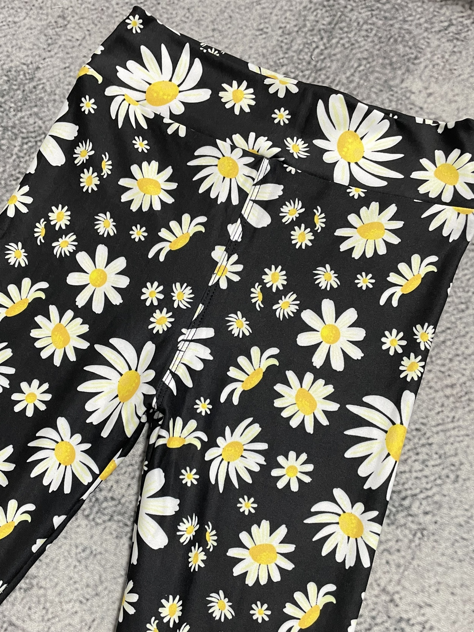 Girls High Stretch Soft Leggings Daisy Flowers And Ladybug Design Print  Elastic Waist Pants Kids Clothes