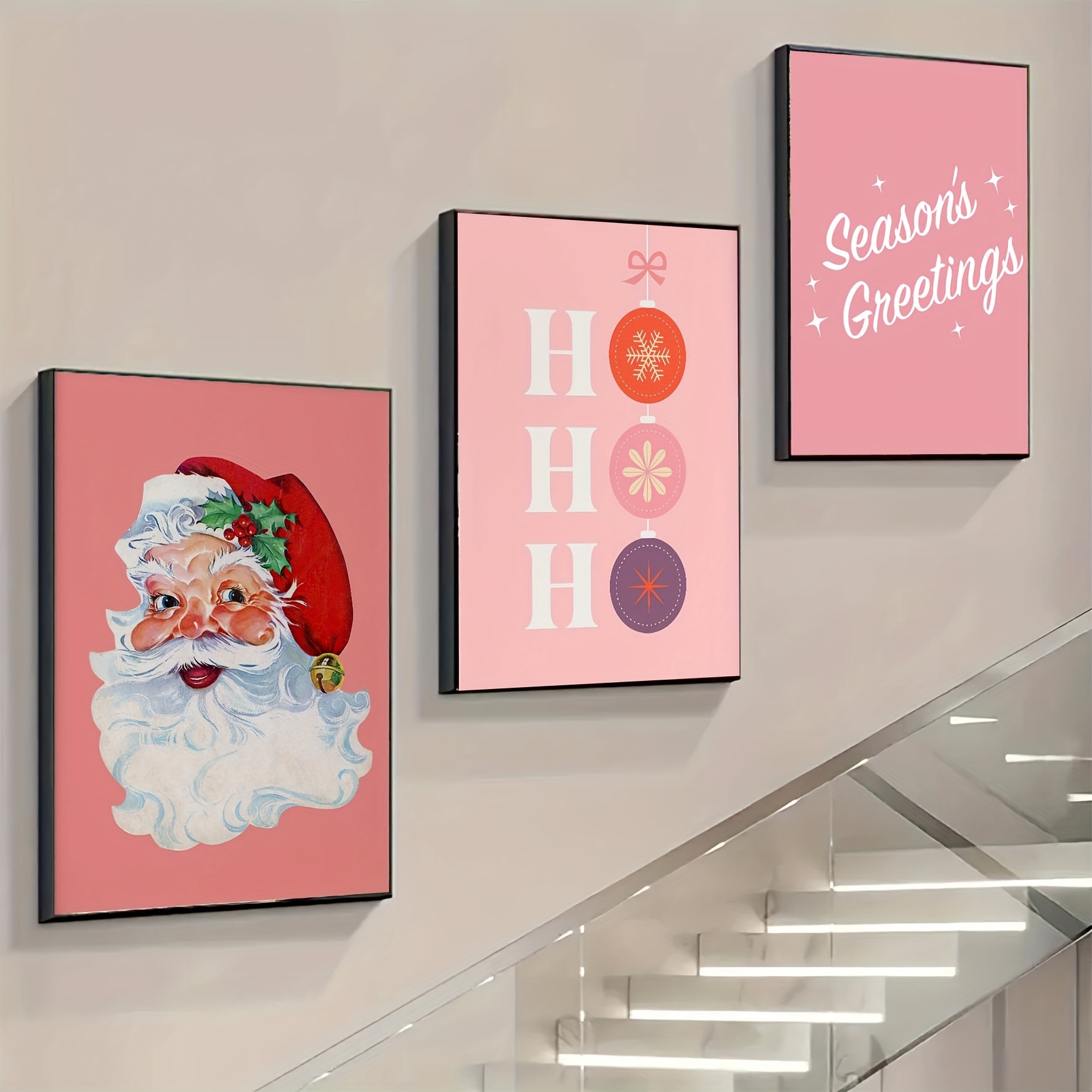 Preppy Christmas Canvas Print Posters Fashionable - Temu