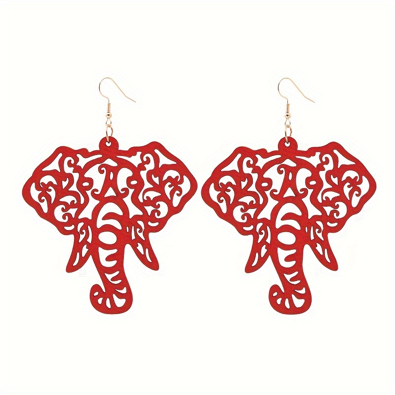 Wooden hot sale elephant earrings