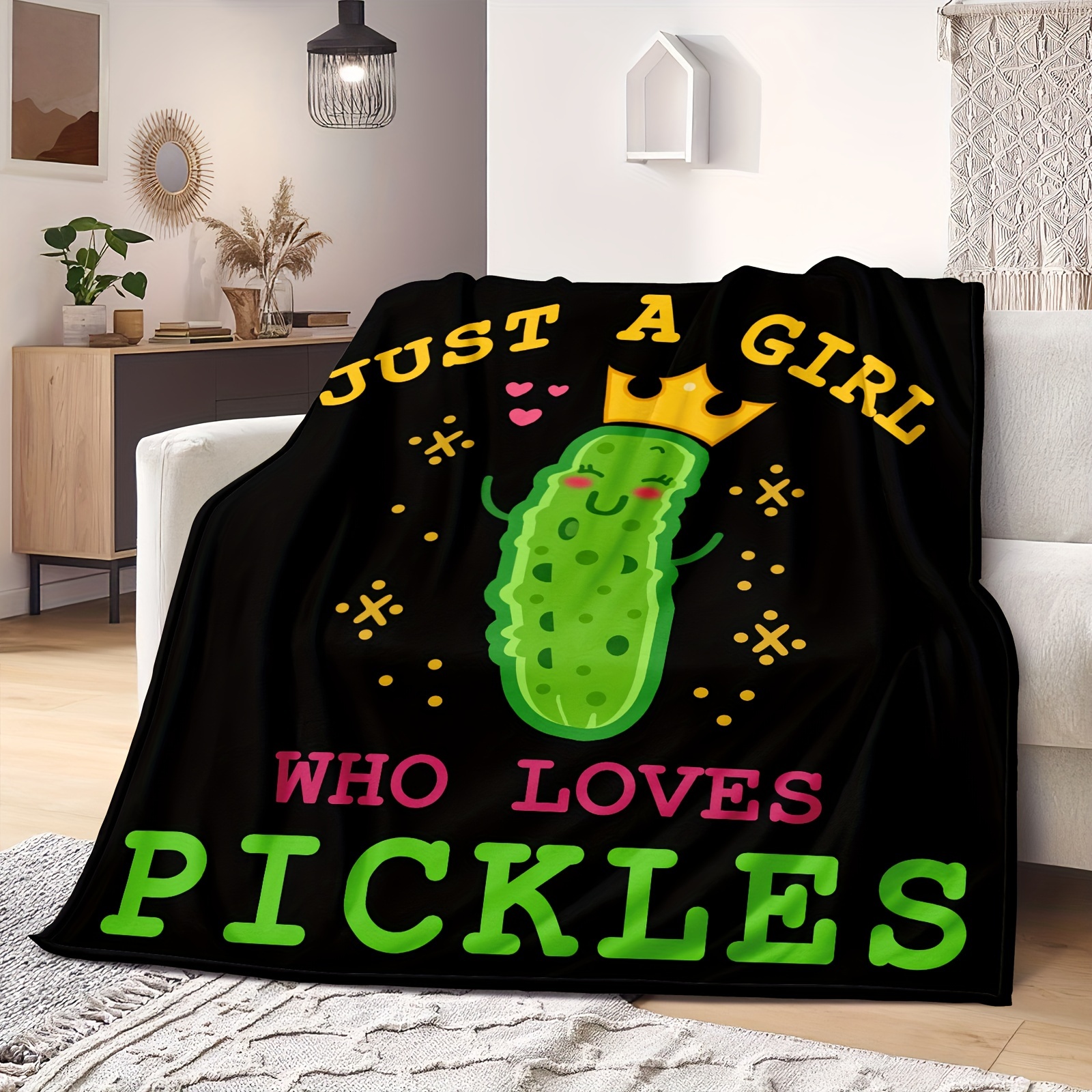 Amonee-YL Pickle Gifts, Pickle Gifts for Pickle Lovers, Pickle Gift, Just A  Girl Who Loves Pickles Blanket, Pickle Blanket 40X50, Pickle