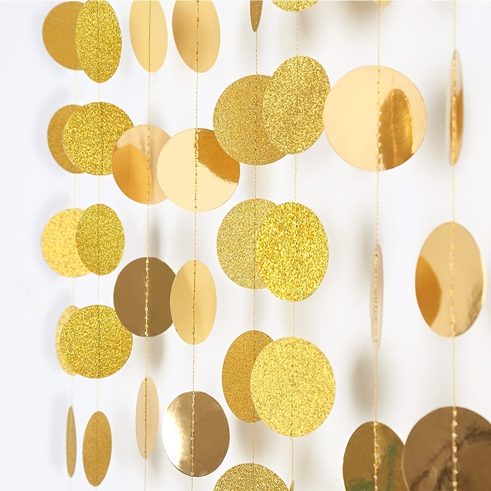 Glitter Champagne Golden Decorations Paper Circle Dots - Temu