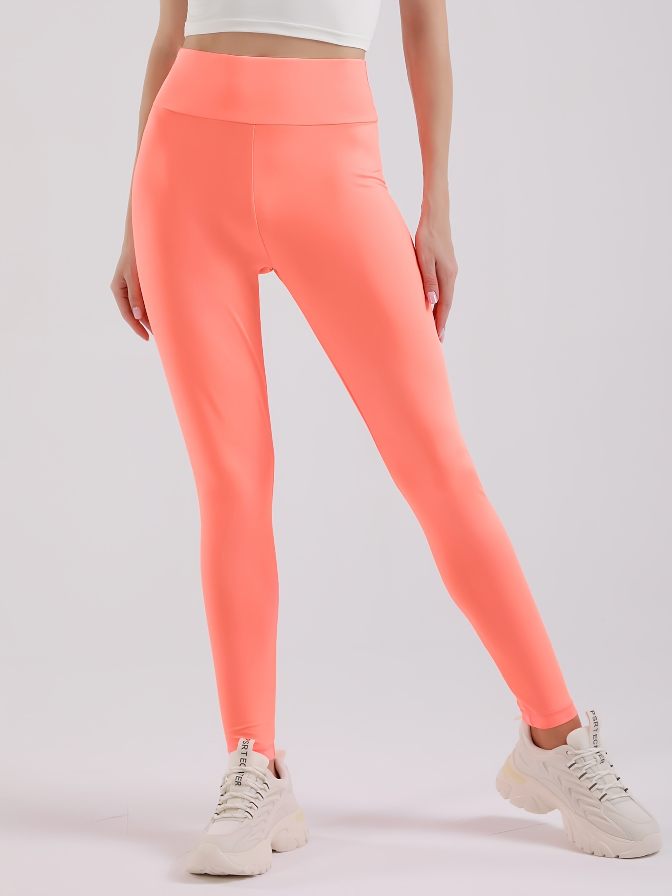 Women Soft High Waist Stretch Pleated Yoga Pants Casual Fitness Leggings  Trouser Pink XXL
