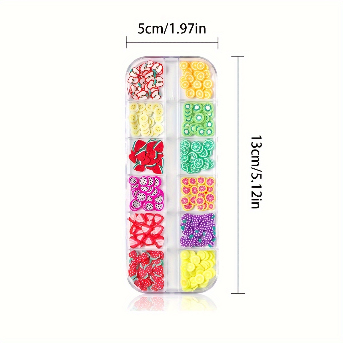 15 Jar Fruit Nail Art Charms,Fruit Slime Charms,3D Polymer Accessories For  Slime, Lip Gloss Making Supplies Resin And Nail Art Decorations