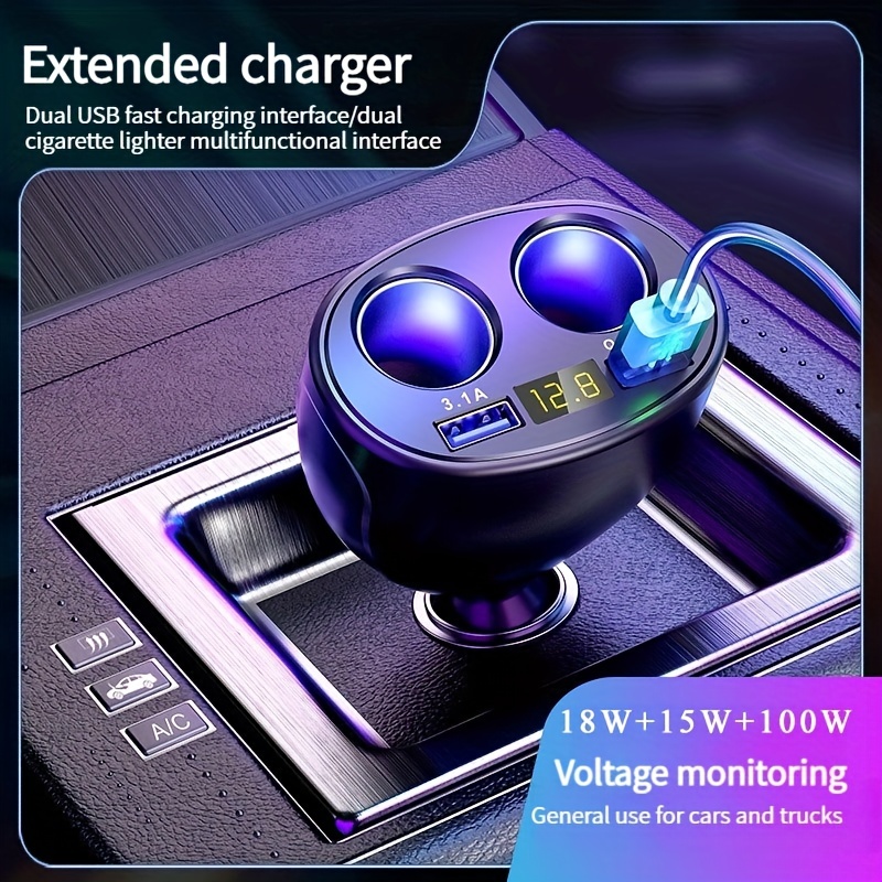 66W 4 Ports Digital Display USB PD Quick Car Adapter Charger QC3.0 Type C,  In-Car Adapter Fast Charging - Temu Austria