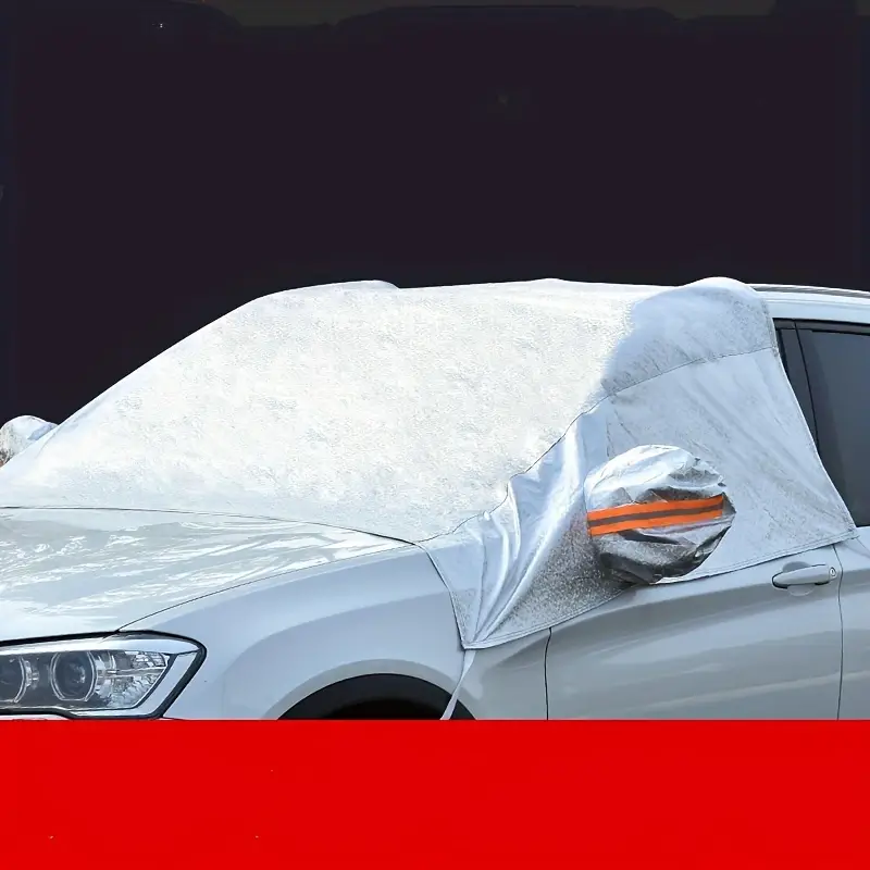 1pc Car Windshield Snow Cover With Thickened Hail Protection, Half