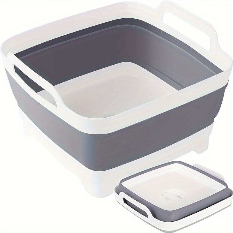 SAMMART 10L (2.6 Gallon) Collapsible Tub-Foldable Dish Tub-Portable Washing  Basin-Space Saving Plastic Washtub (Grey, 1)