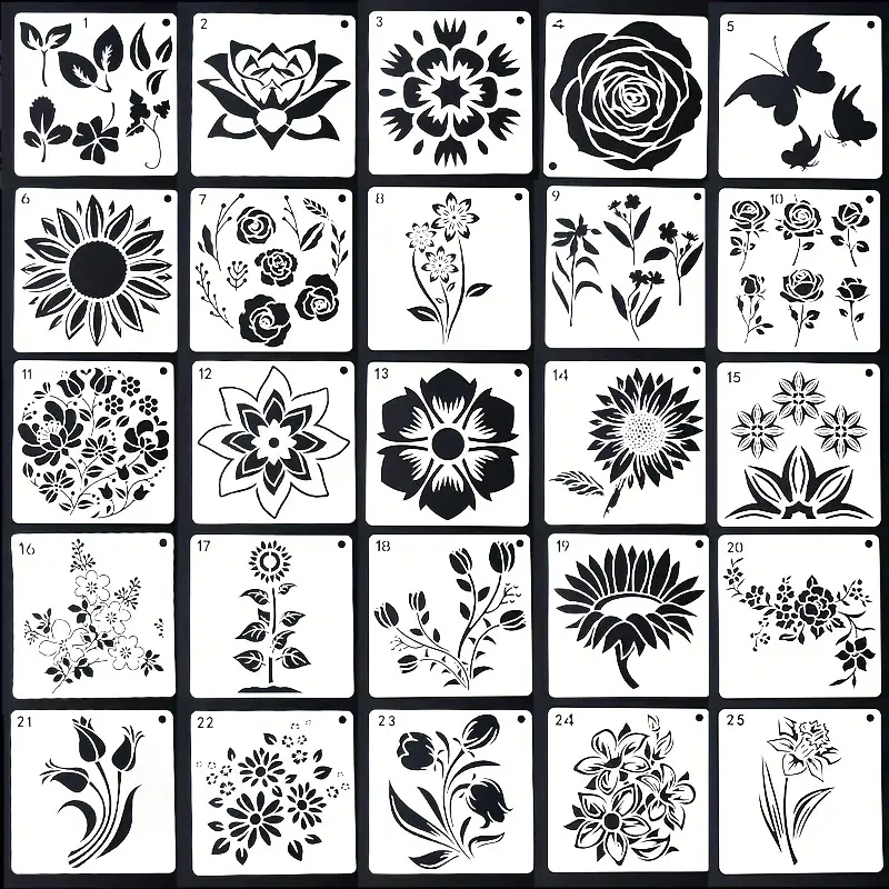 Flower Stencils For Painting On Wood Canvas Paper Fabric And - Temu