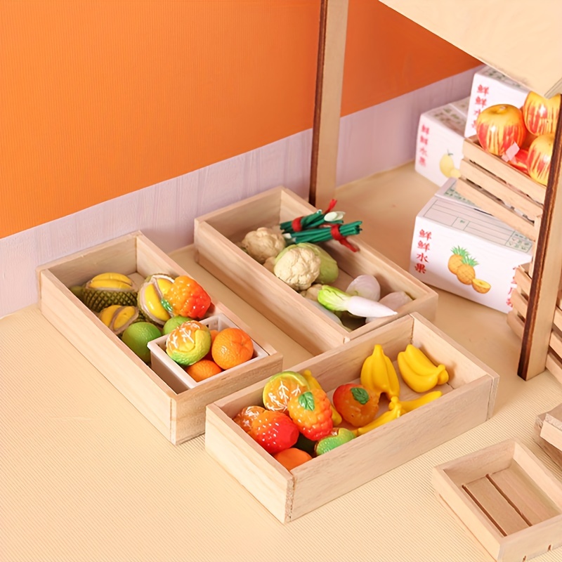 Small Wooden Storage Box Fruit And Vegetable Storage Basket - Temu