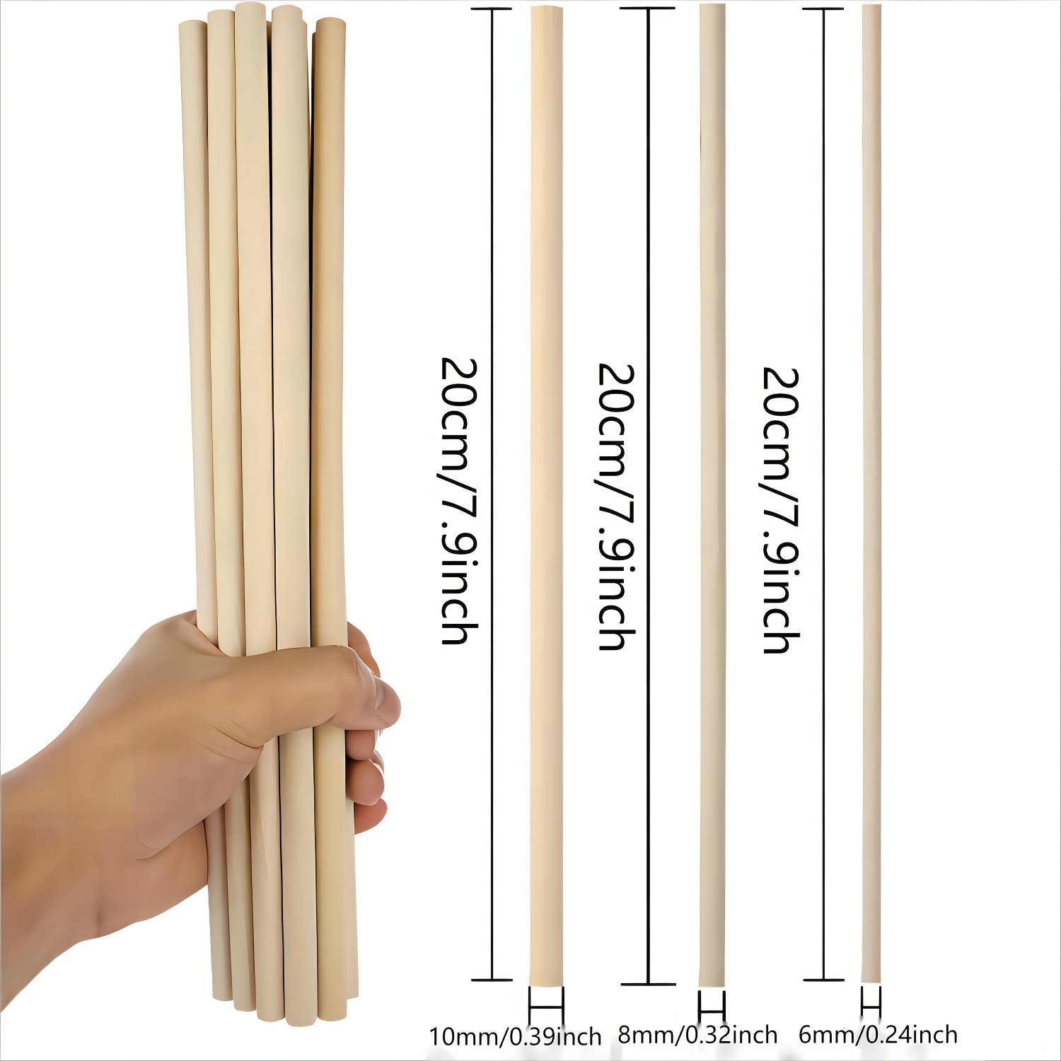 Bamboo Sticks Wooden Sticks for Craft Work and School Project Making ( 50  Sticks) 9 inches Approx.