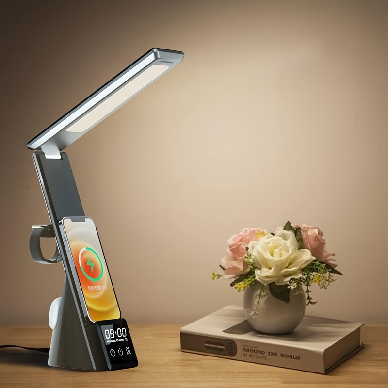 Lampe de bureau à LED avec chargeur sans fil, lampe de bureau à suspension  par gravité