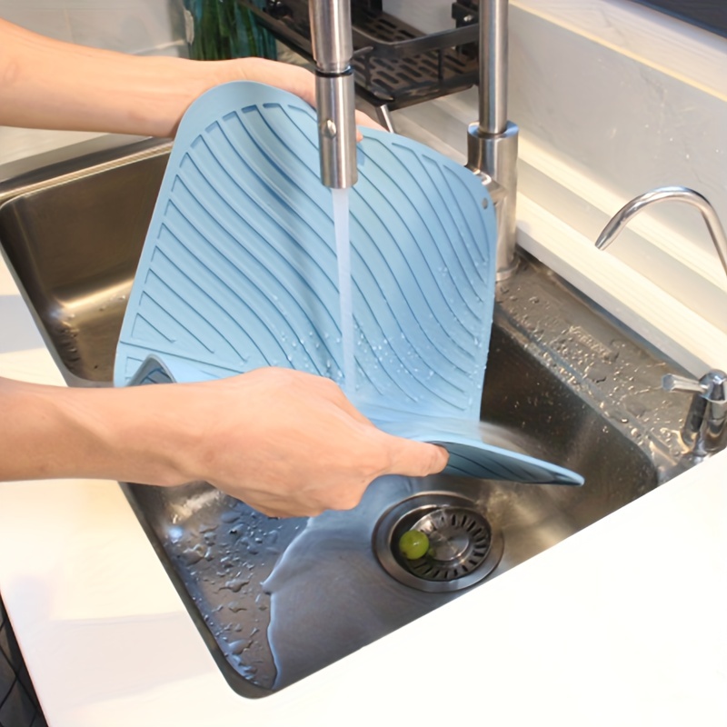 Silicone Drying Mat,Dish Drainer Mat for Kitchen Counter, Non-Slip Silicone  Sink Mat, BPA Free, Dish Washer Safe