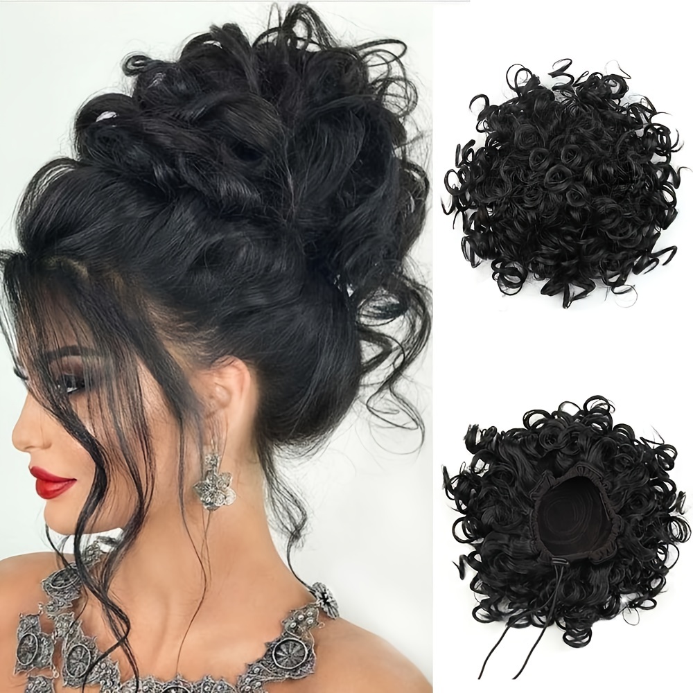  Lelinta Hair Bun Extensions Wavy Curly Messy Hair