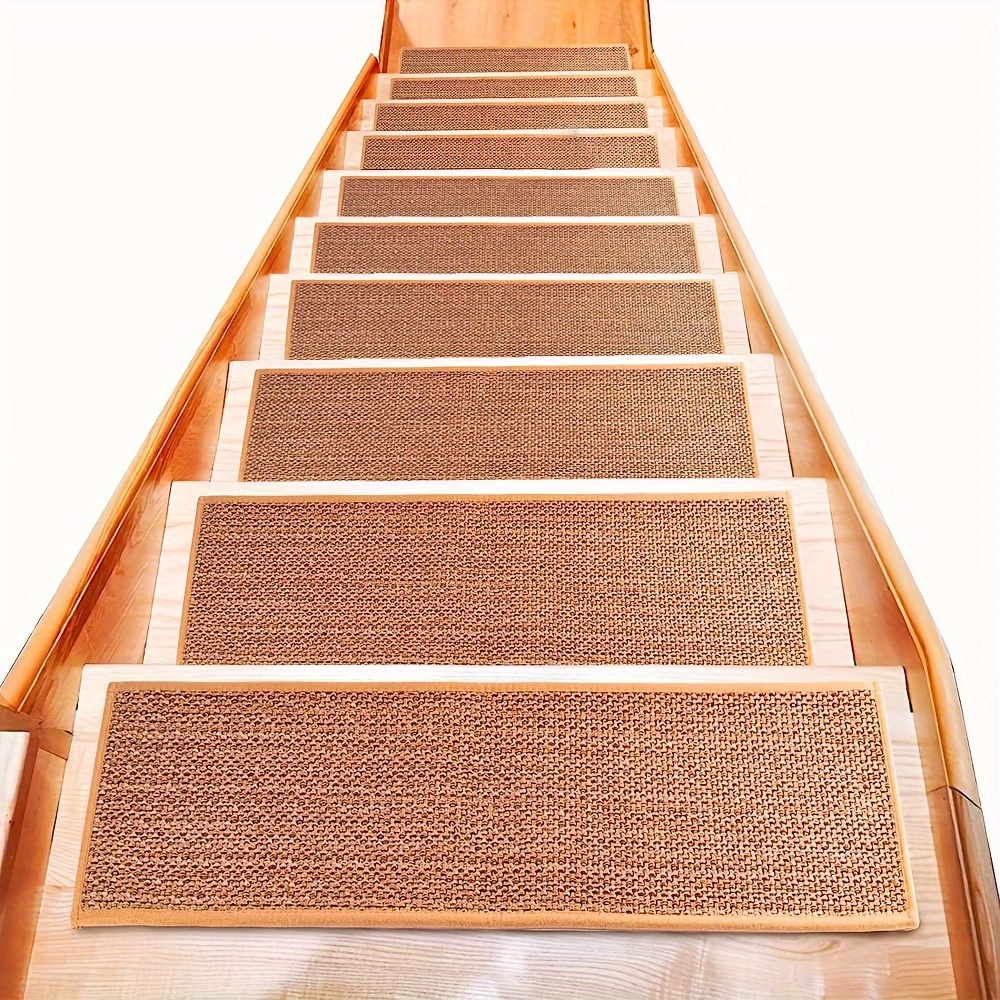 Alfombra antideslizante para escaleras de interior, alfombra para peldaños  de madera, tapete protector de escalera de suelo duro para niños, ancianos