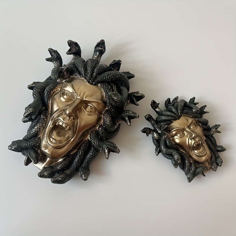 Medusa Mask - Snake-Haired Gorgon - Snake Lady - Monster Figure - Perseus  and Goddess Athena myth - Small - Cold Cast Bronze Resin