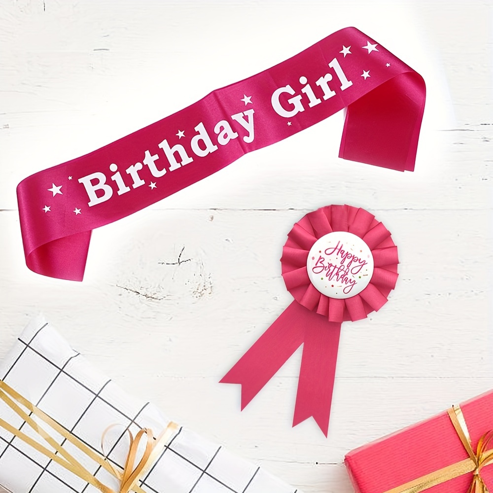 Birthday Ribbon Badge And Shoulder Strap Used For Party - Temu