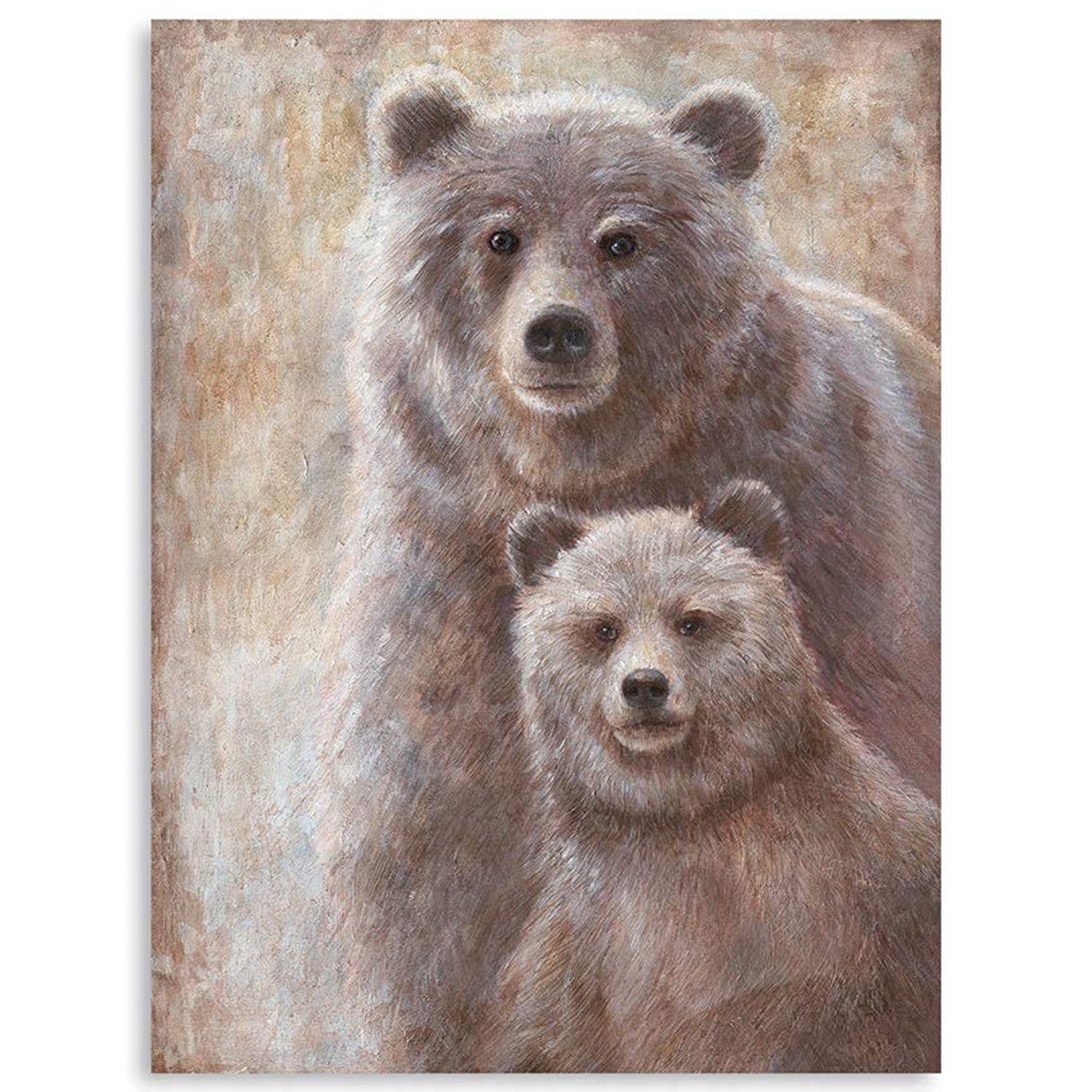 Wall Mural Mama bear and baby bear. Watercolor illustration