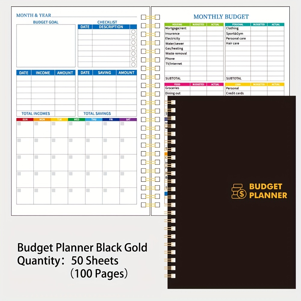  Budget Planner - Monthly Budget Book with Expense Tracker  Notebook, Undated Bill Organizer & Finance Planner to Take Control of Your  Money, 2023-2024 Account Book to Manage Your Finances-Black 