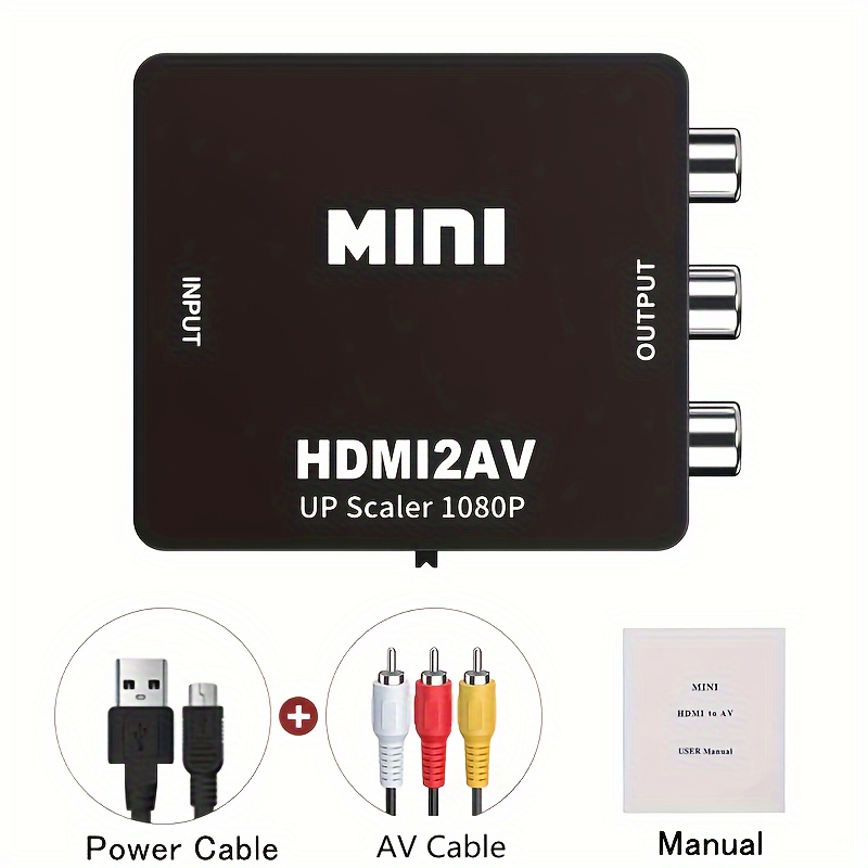 Mini Adaptateur Convertisseur Hdmi vers Rca/ Rca vers Hdmi 1080p+Cable