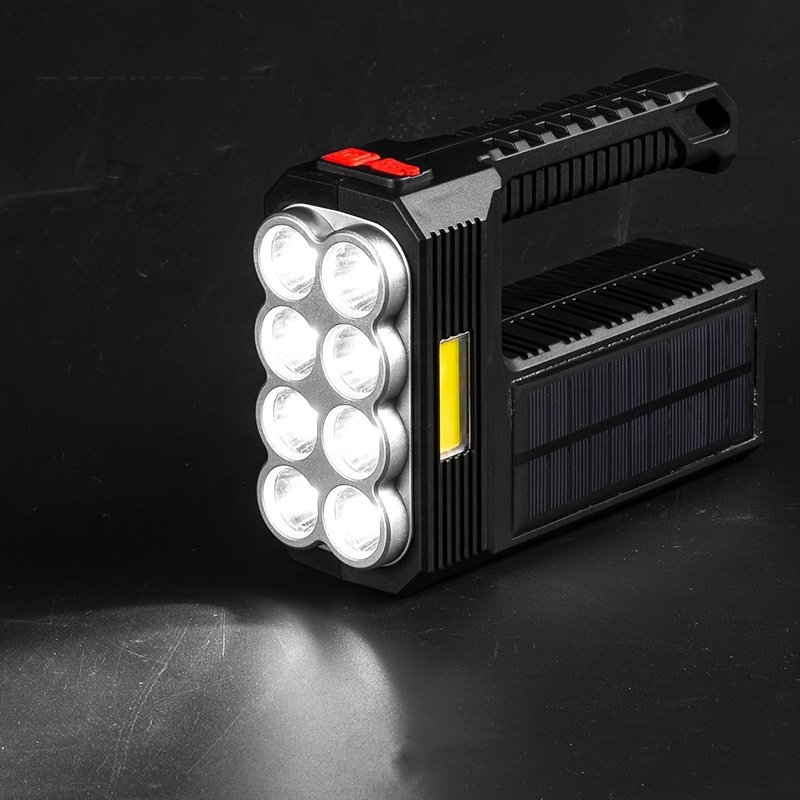 Superbright - Linterna LED de mano, potente reflector recargable por USB,  con función de banco de energía, luz de emergencia portátil para acampar