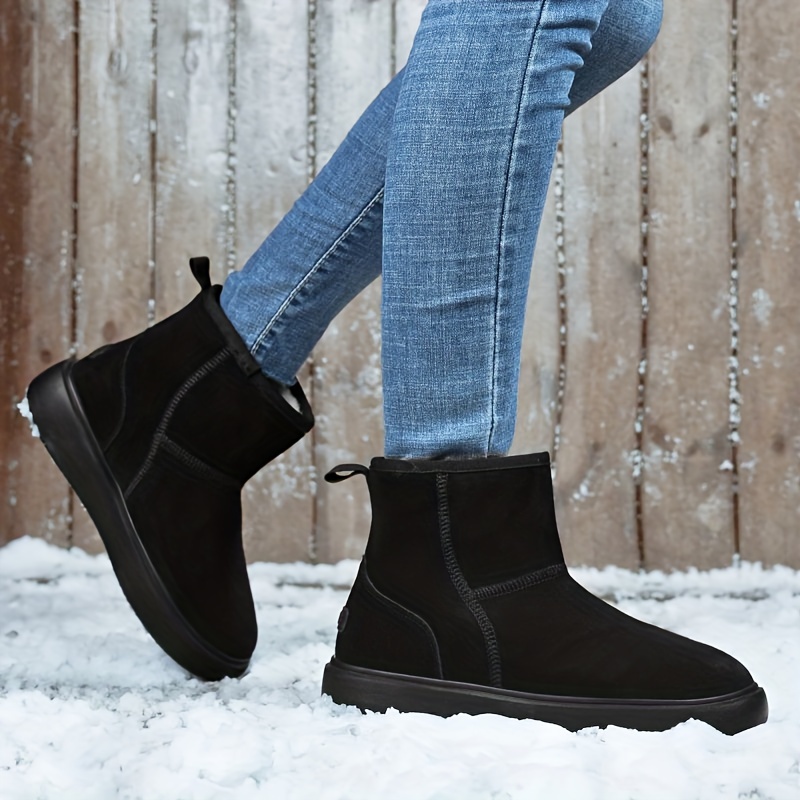 Zapatos de mujer Botas de nieve de longitud media Botas planas de  terciopelo cálido Zapatos casuales de moda Soft Bottom Mujeres Botines y  botas