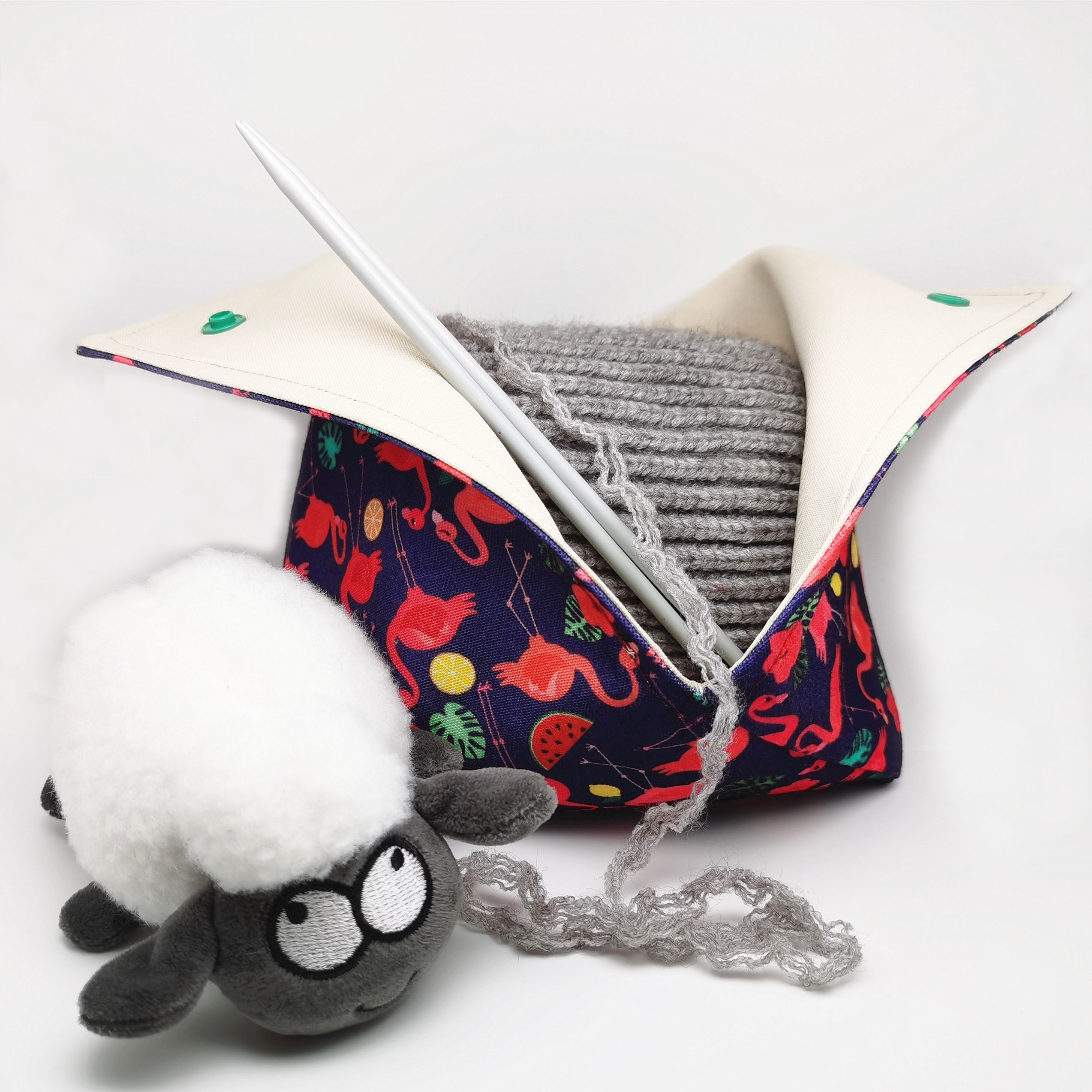 1pc フラミンゴヤーンストレージバッグ、カートゥーンパターンファブリックヤーンストレージクロスバッグ、かぎ針編みと編み物用品オーガナイザー  美術・工芸・裁縫 Temu Japan