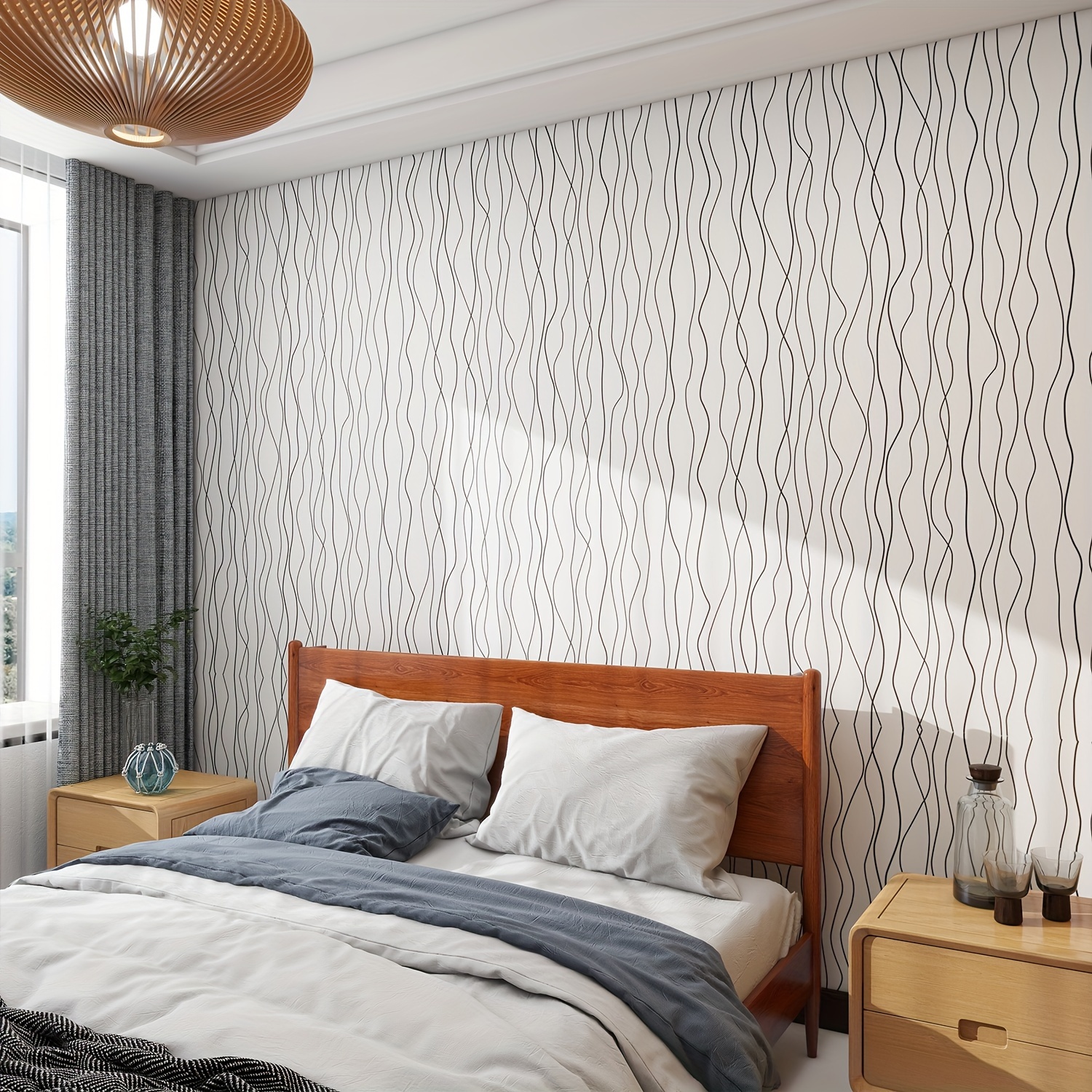 Self adhesive Wallpaper White Background Silvery Wave - Temu Finland