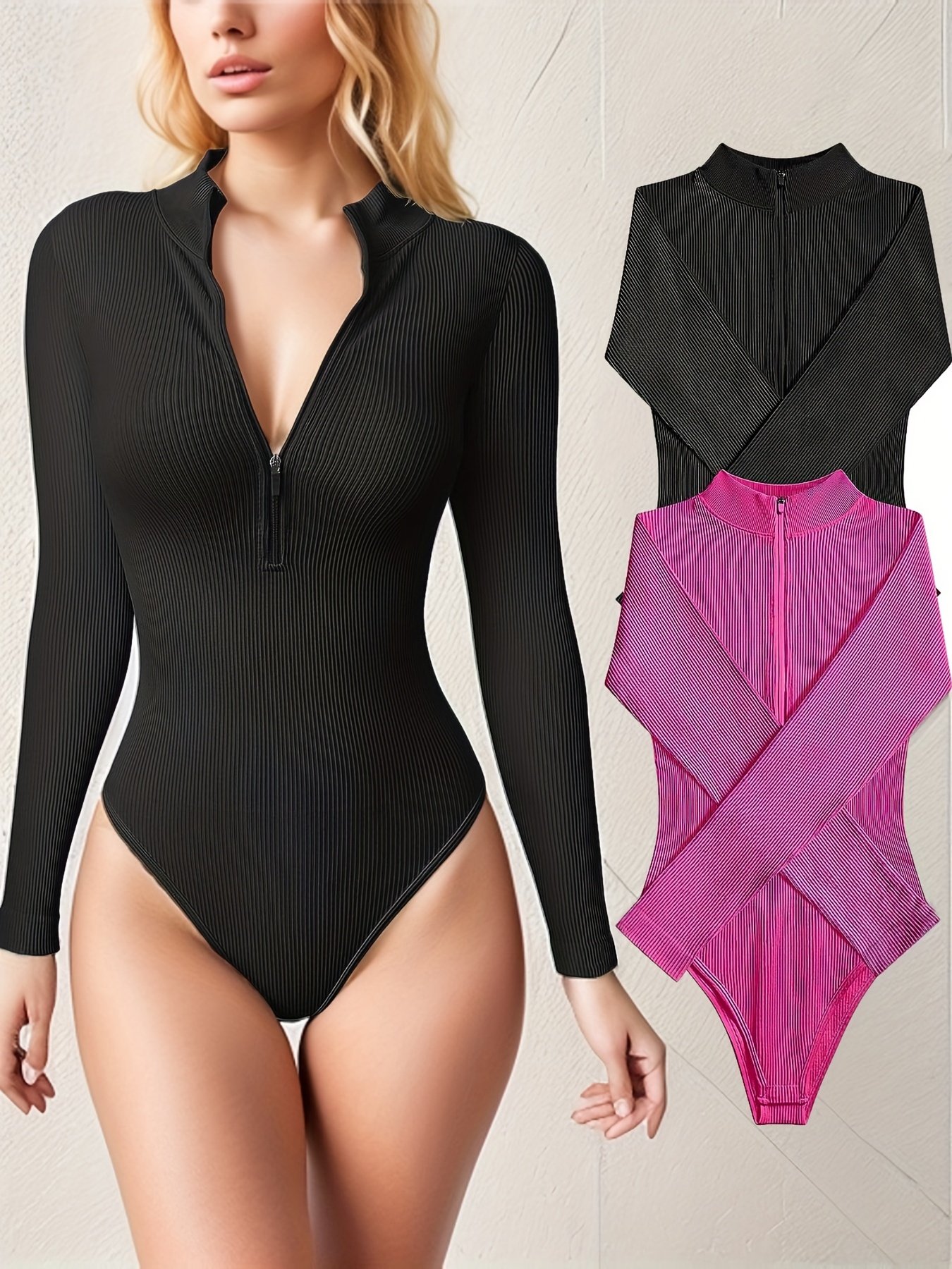 6 Colors Workout Women Sexy Outfits Long Sleeve Zipper Rompers Tight  Bodysuit Sexy Jumpsuit Short Pants for Yoga