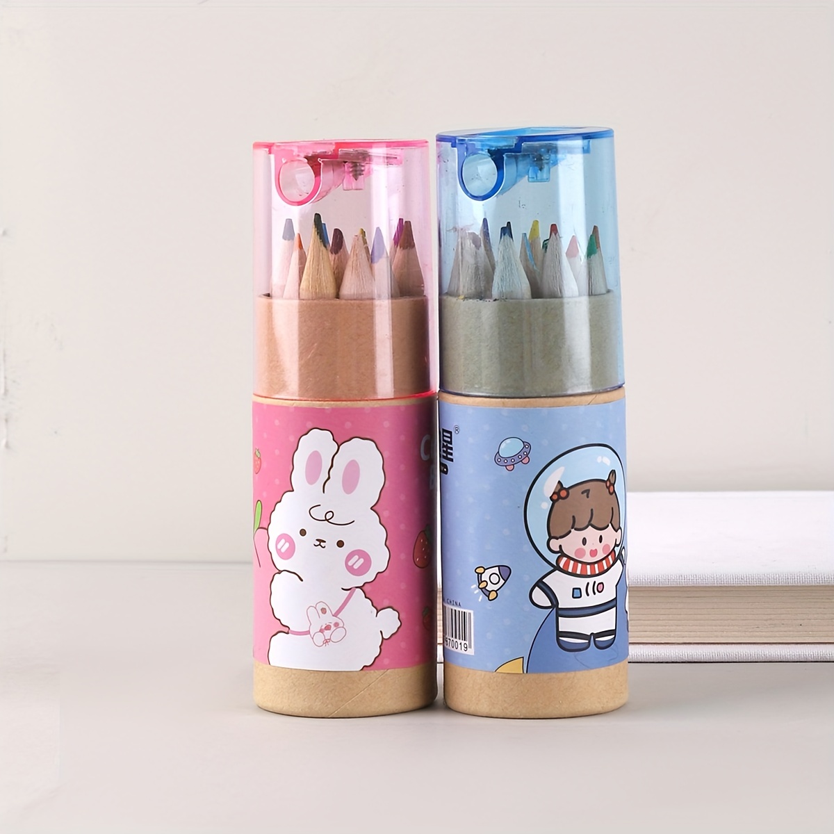 Cartoon Colored Pencils 12 Colors Drawing Pen With Pencil - Temu