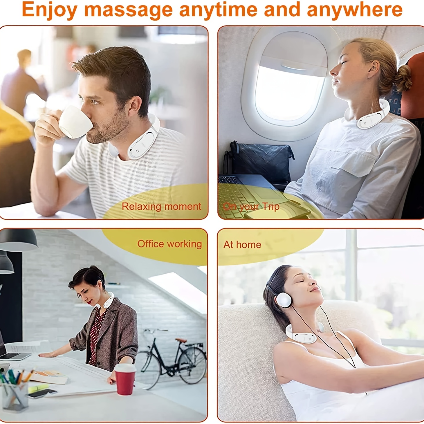 Rechargeable Handheld Neck Massager - 10 Powerful Vibrations For