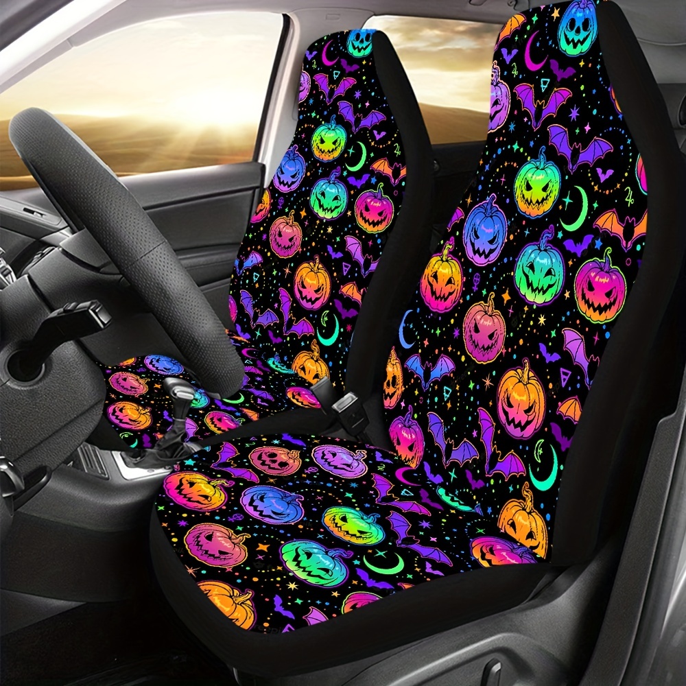 Halloween Pumpkin Print Car Seat Covers, Universal Fit Car Seat