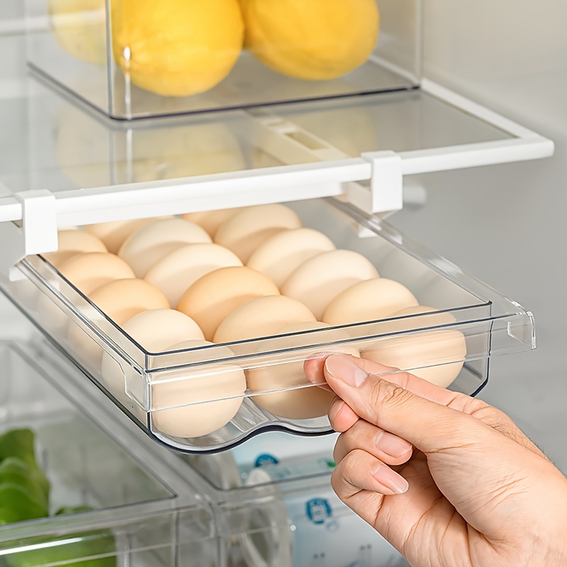 Rolldown Refrigerator Egg Dispenser, Holder For Fridge Storage, One Size,  White - Temu