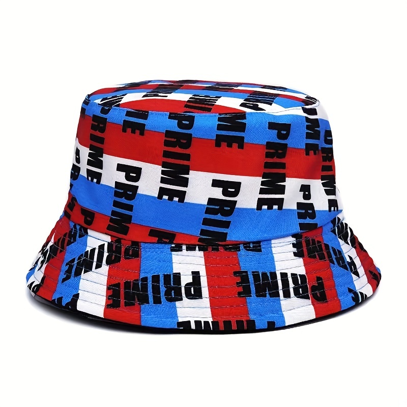 1pc Trendy Versatile Bucket Hat With Colorful Letter Double Sided
