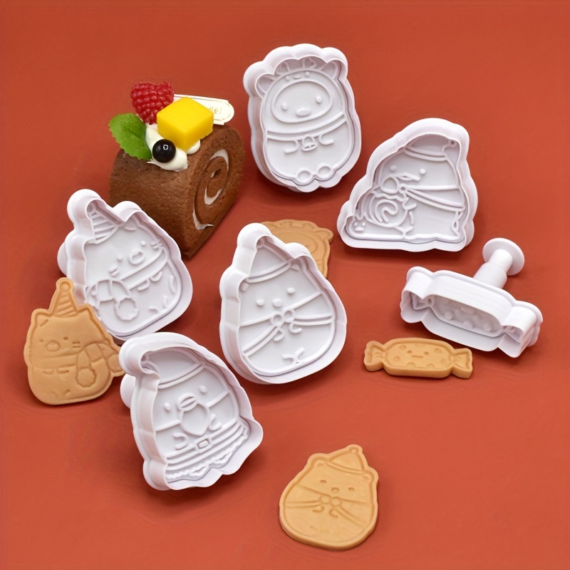 3Pcs/Set Cute Animals Mooncake Press Mold Set Cat Rabbit Bear Shape Cake  Pastry Decorating Tools Plastic Plunger Cookie Cutter - AliExpress
