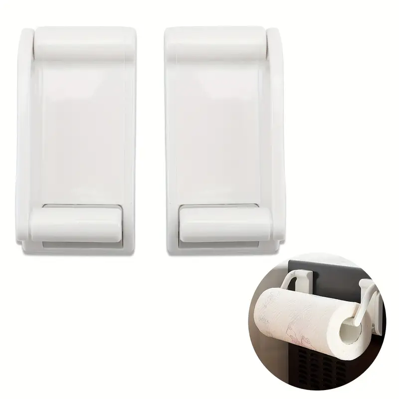 Strong Magnetic Paper Towel Holder Wall Mount White Plastic Refrigerator Rv  Paper Roll Holders Toilet Paper Stand For Microwave Cabinet Door Kitchen  Food Wrap Plastic Produce Bags Organizer - Temu