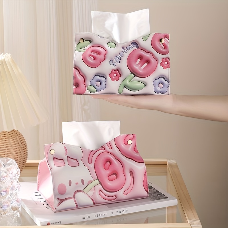 Cute Organizer Box Pink, Kawaii Cute Tissue Box