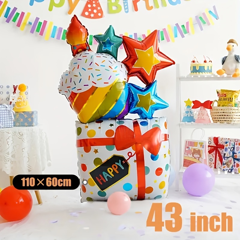 Globos grandes de cumpleaños de 2 años, decoración de fiesta de cumpleaños  para niños, decoración de cumpleaños infantil, globo de aluminio gigante