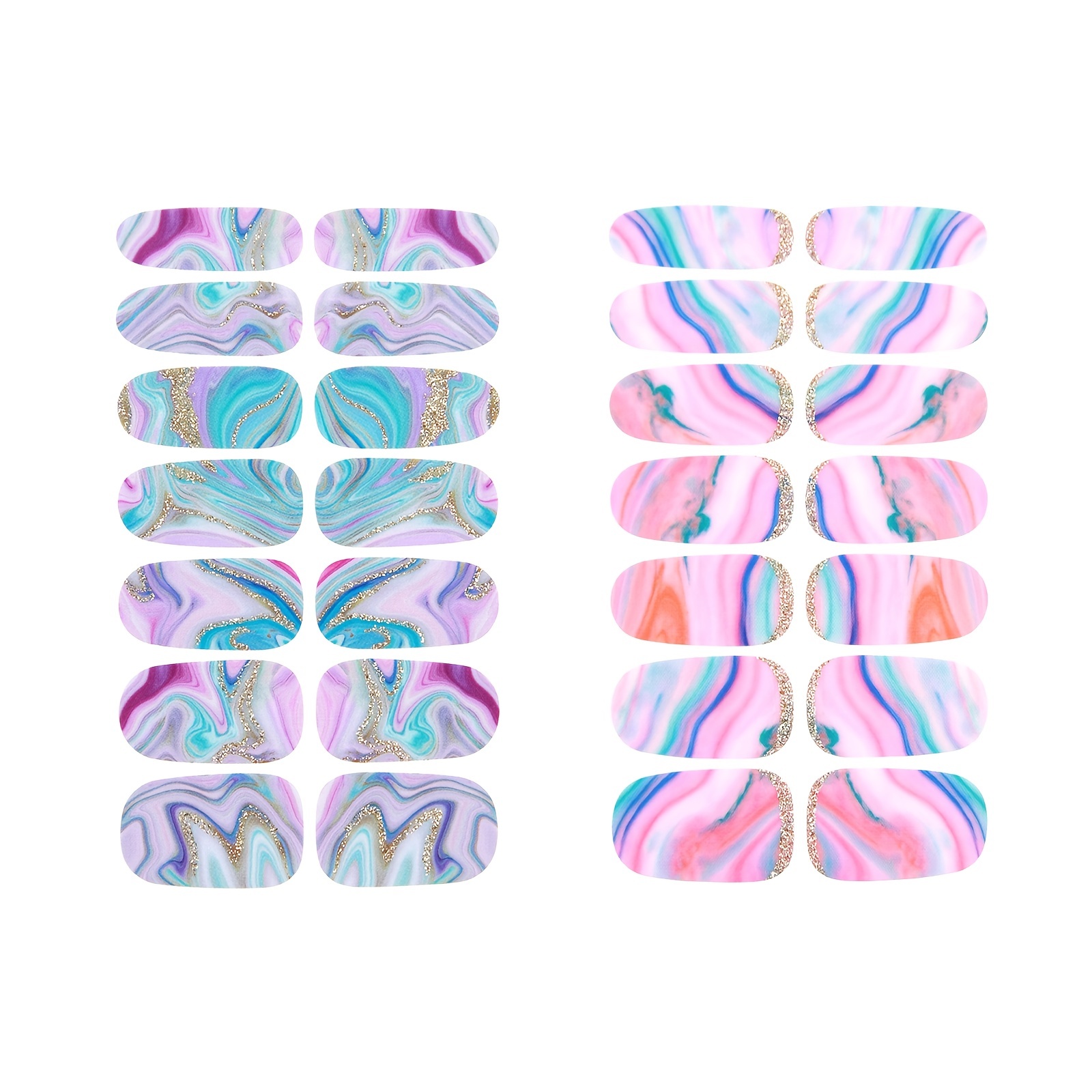 2 Sheets Full Cover Nail Stickers for Creative Nail Art