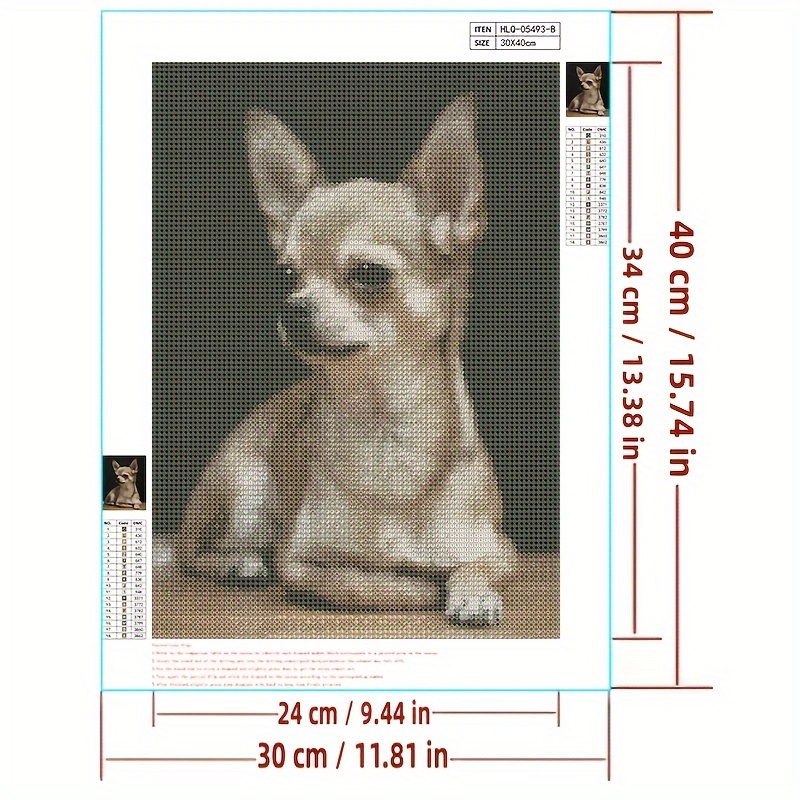 Chihuahua Dog Diamond Painting Kits For Adults 5d Diamond - Temu