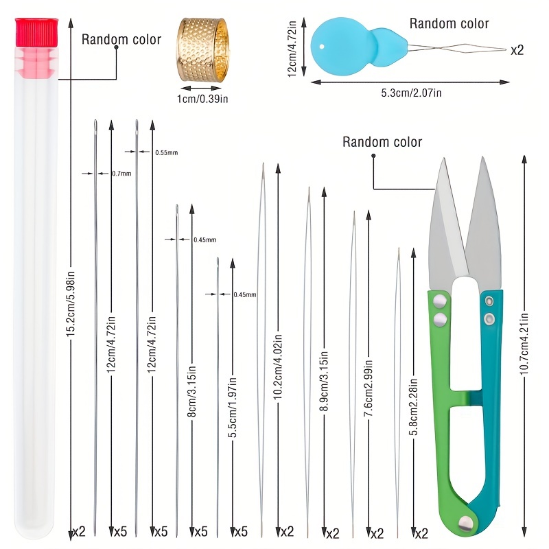 Beading Needles Set Include Long Straight Beading Thread - Temu