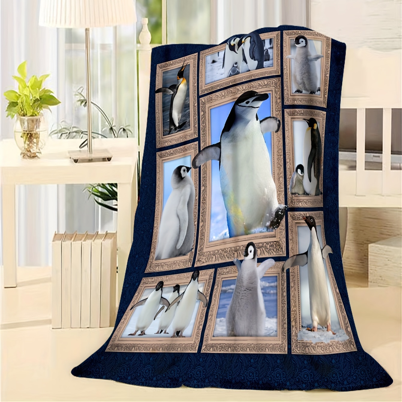 Penguin plush online blanket